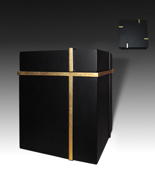 CUBE WITH GOLD LINE CREMATION URN-UL049